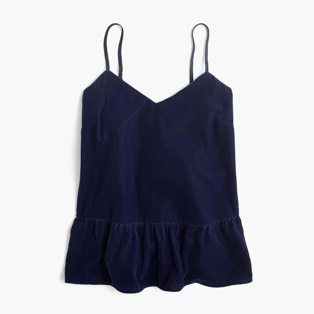 J. Crew • Petite Velvet Peplum Cami Top